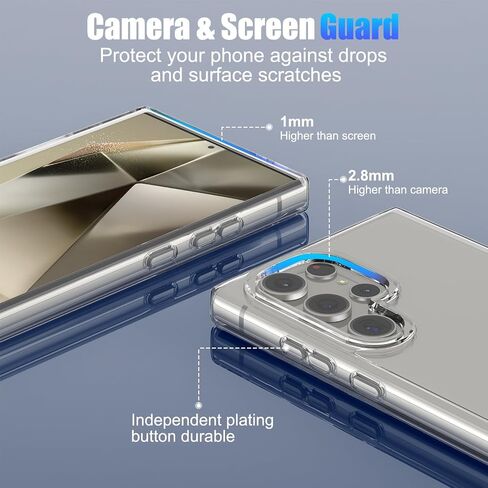 5 in 1 Case for Samsung Galaxy S24 Ultra, with 2 Tempered Glass Screen Protectors + 2 Camera Lens Protectors, [Not Yellowing] [Drop Protection] Anti-Scratch Hard PC Back Protective Cover in Saudi Arabia