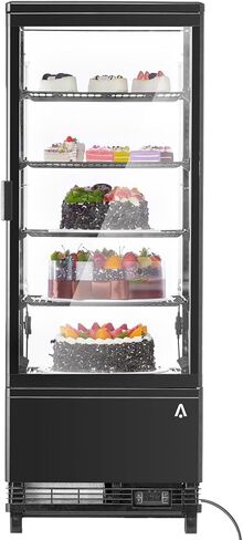 Towallmark Refrigerated Display Case, 2.0 Cu.Ft, Countertop Pastry Display Case Commercial Display Refrigerator with LED Lighting, Frost-Free Air-Cooling, Locked Door for Bakery in Saudi Arabia