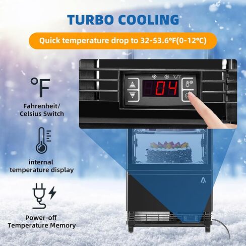 Towallmark Refrigerated Display Case, 2.0 Cu.Ft, Countertop Pastry Display Case Commercial Display Refrigerator with LED Lighting, Frost-Free Air-Cooling, Locked Door for Bakery in Saudi Arabia