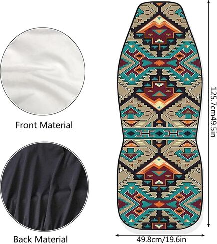 Native Navajo Print Car Seat Covers Full Set for Men Women,Tribal Aztec Design Front and Rear Split Bench Car Seat Cover,Universal Fit for Cars Truck Van SUV in Saudi Arabia
