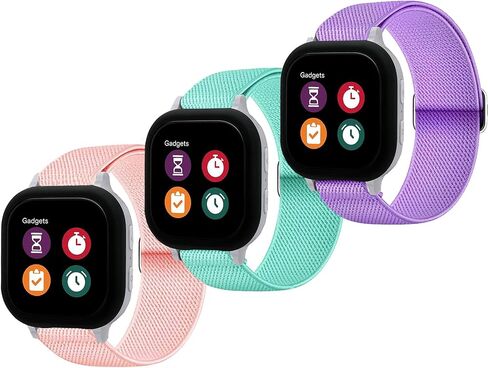 2 Packs Stretchy Nylon Band Compatible with Gizmo Watch 3 2 1/Gabb Watch 3 2 1/SyncUP Kids Watch Band for Kids,20mm Soft Elastic Smartwatch Band with Adjustable Buckle for Boys & Girls in Saudi Arabia