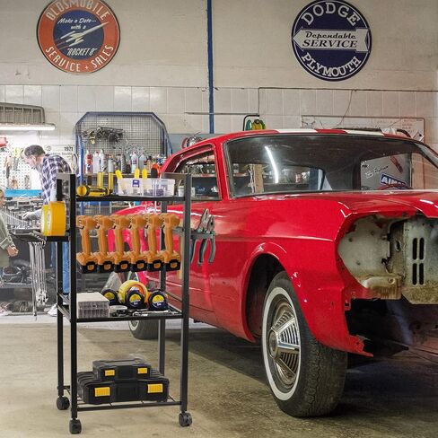 Tool Storage Organizer Garage Storage Organization Heavy Duty Metal Drill Holder with Wheels Rolling Tool Cart Gift for Men Dad in Kuwait