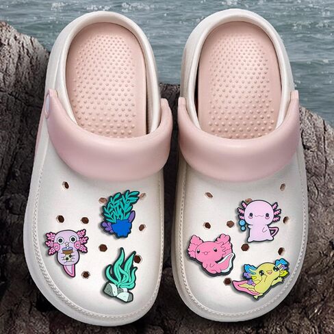37 Pcs Axolotl Shoe Charms for Crocs PVC Shoe Crocs Charms Decorations for Boys and Girls, Durable and Colorful Shoe Charms for DIY in Saudi Arabia