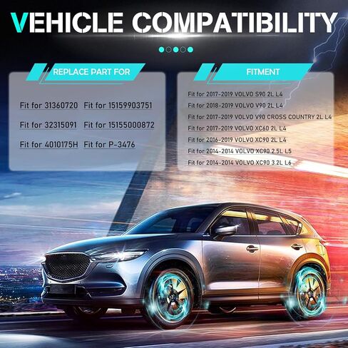 Air Suspension Compressor Pump Compatible with 2014-2019 Volvo XC90, 2017-2019 Volvo V90 Cross Country S90 XC60, 2018-2019 Volvo V90 2L Replaces for L431360720 32315091 15155000872 in Saudi Arabia