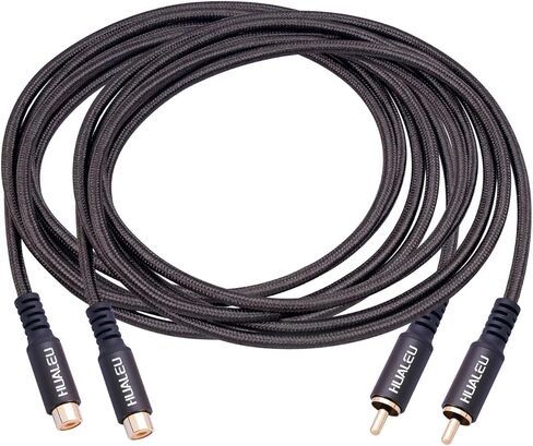 10FT RCA ذكر إلى أنثى كابل تمديد الصوت والفيديو، مطلية بالذهب سبائك الألومنيوم قذيفة الثقيلة RCA ذكر إلى أنثى كابل، لمكبرات الصوت، خلاطات، وأجهزة التلفزيون-2Pack in Kuwait