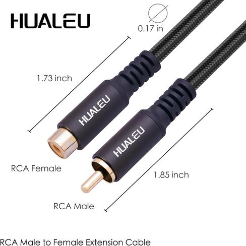 10FT RCA ذكر إلى أنثى كابل تمديد الصوت والفيديو، مطلية بالذهب سبائك الألومنيوم قذيفة الثقيلة RCA ذكر إلى أنثى كابل، لمكبرات الصوت، خلاطات، وأجهزة التلفزيون-2Pack in Kuwait