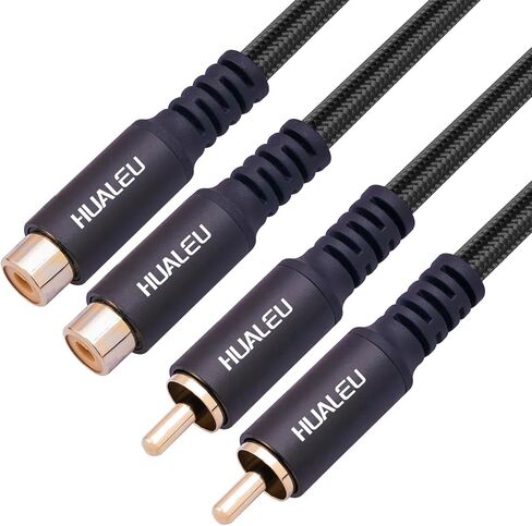 10FT RCA ذكر إلى أنثى كابل تمديد الصوت والفيديو، مطلية بالذهب سبائك الألومنيوم قذيفة الثقيلة RCA ذكر إلى أنثى كابل، لمكبرات الصوت، خلاطات، وأجهزة التلفزيون-2Pack in Kuwait
