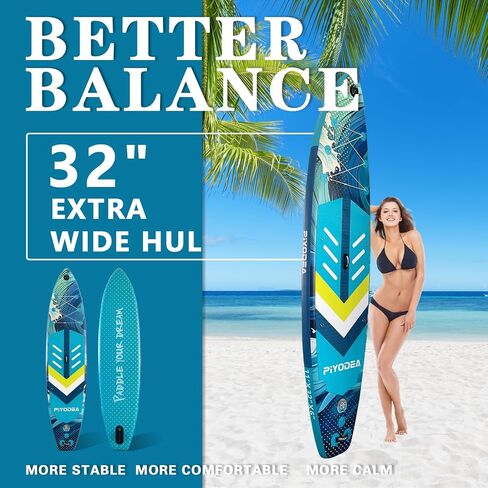 Paddle Boards for Adults, 10'6"/11"/11'6" Inflatable Paddle Board, Super Non Slip Eva, Stand Up Paddle Board with Removable Fins, Adjustable Paddle, Pump, Shoulder Strap, Leash, Standing Boat in Saudi Arabia