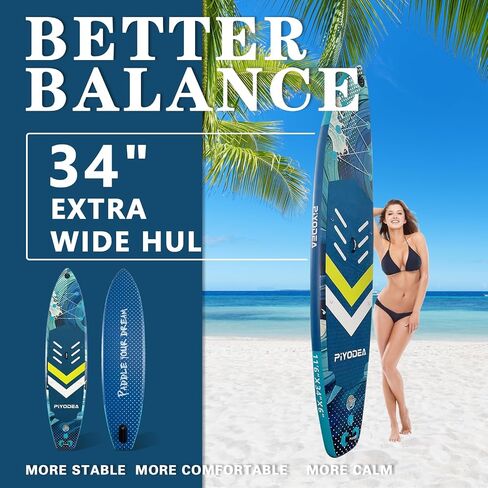 Paddle Boards for Adults, 10'6"/11"/11'6" Inflatable Paddle Board, Super Non Slip Eva, Stand Up Paddle Board with Removable Fins, Adjustable Paddle, Pump, Shoulder Strap, Leash, Standing Boat in Saudi Arabia