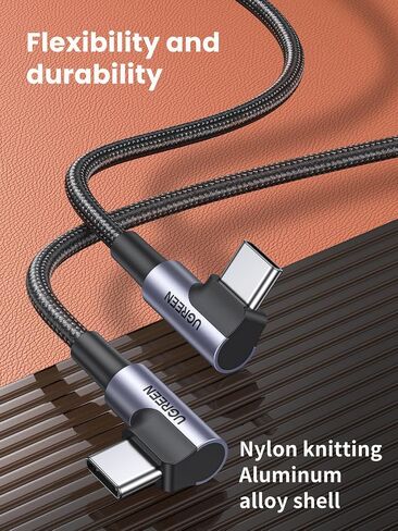 UGREEN Right Angle USB C to USB C Cable, 60W USB C Fast Charging Cable 90 Degree Compatible with iPhone 15/15 Plus/15 Pro, MacBook Pro, iPad Pro, Samsung Galaxy S24/S23, Google Pixel 8/7, 3.3FT in Kuwait