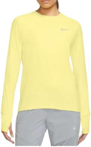 Nike Women's Element Running Crewneck Pullover Long Sleeve Shirt Yellow XXL in Saudi Arabia