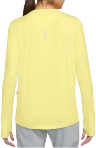 Nike Women's Element Running Crewneck Pullover Long Sleeve Shirt Yellow XXL in Saudi Arabia