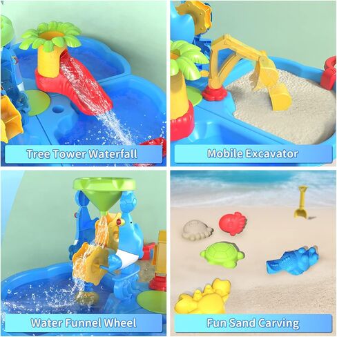 Sand Water Table for Toddlers, 2 in 1 Sand Table and Water Play Table Beach Toys for Kids Boys Girls,Outdoor Activity Sensory Play Table in Saudi Arabia