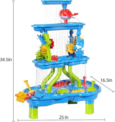 Sand Water Table for Toddlers, 2 in 1 Sand Table and Water Play Table Beach Toys for Kids Boys Girls,Outdoor Activity Sensory Play Table in Saudi Arabia