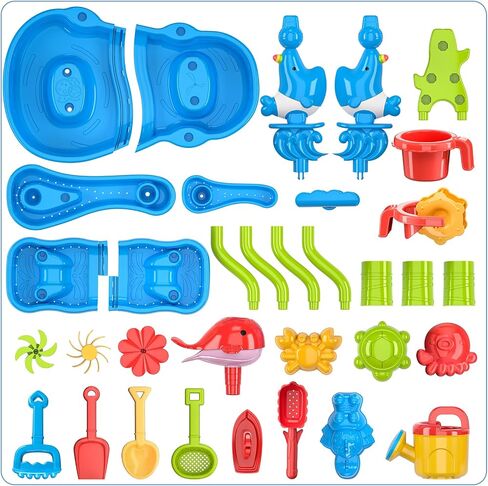 Sand Water Table for Toddlers, 2 in 1 Sand Table and Water Play Table Beach Toys for Kids Boys Girls,Outdoor Activity Sensory Play Table in Saudi Arabia