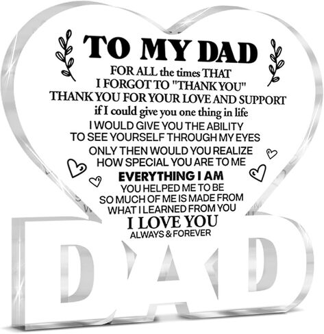 Dad Gifts From Daughter Son, Gifts for Dad Father's Day Christmas Birthday Dad Acrylic Plaque Keepsake Gifts in Saudi Arabia