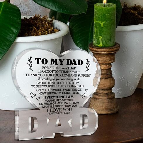 Dad Gifts From Daughter Son, Gifts for Dad Father's Day Christmas Birthday Dad Acrylic Plaque Keepsake Gifts in Saudi Arabia