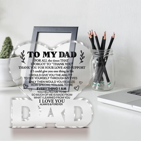 Dad Gifts From Daughter Son, Gifts for Dad Father's Day Christmas Birthday Dad Acrylic Plaque Keepsake Gifts in Saudi Arabia