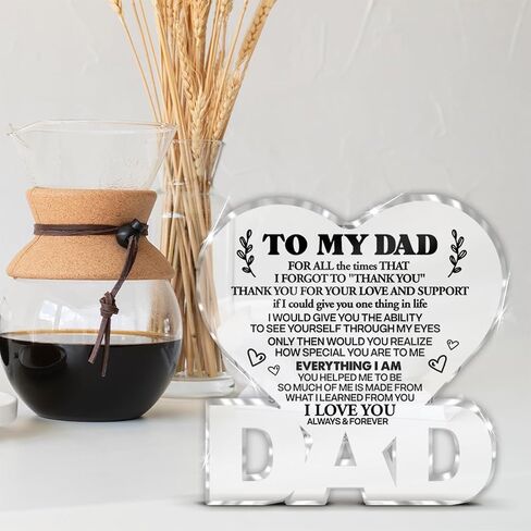 Dad Gifts From Daughter Son, Gifts for Dad Father's Day Christmas Birthday Dad Acrylic Plaque Keepsake Gifts in Saudi Arabia