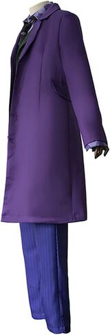 Joker Costume Knight Clown Cosplay Outfit Purple Coat Shirt Vest Full Suits Adult Halloween Deluxe Set Accessories in Saudi Arabia