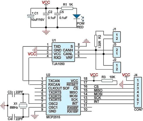 2pcs MCP2515 CAN Bus Module TJA1050 Receiver SPI Module DC 5V Power Supply Converter in Saudi Arabia