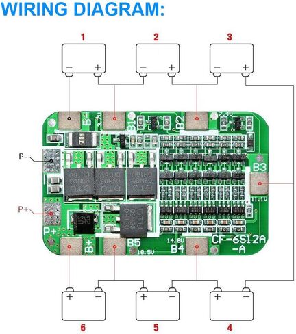 2PCS 6S 15A 24V Lithium Battery Protection Board 18650 Charger Module BMS PCB Protection Board for Li-ion Lithium Battery Cell with Nickel Strip in Kuwait