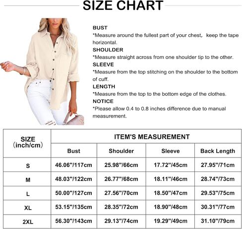 Davenil Women Button Down Shirts Cotton Linen Casual Collar Blouses in Saudi Arabia