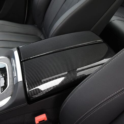 2 قطعة ل BMW X5 G05 X6 G06 X7 G07 2019-2022 اكسسوارات مسند الذراع غطاء غطاء ABS ألياف الكربون اللون سيارة مركز وحدة التحكم صندوق تخزين غطاء الكسوة in Saudi Arabia