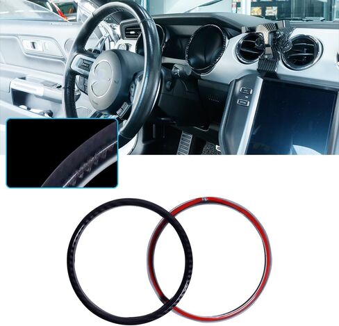 GTINTHEBOX Carbon Fiber Look Interior Dashboard Cover Edge Decoration Trim Ring Compatible with 2015-2019 Ford Mustang in Saudi Arabia