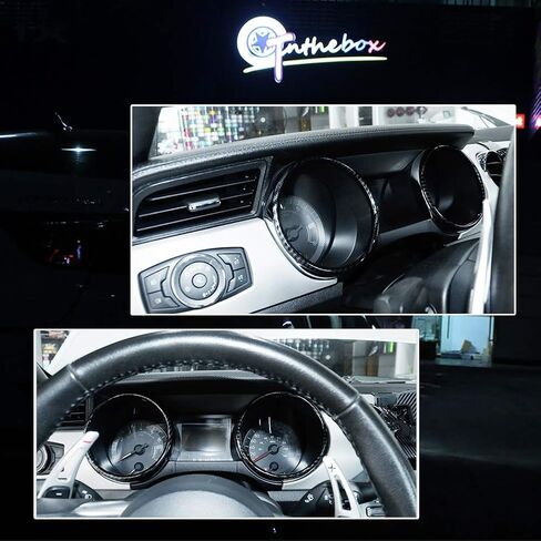 GTINTHEBOX Carbon Fiber Look Interior Dashboard Cover Edge Decoration Trim Ring Compatible with 2015-2019 Ford Mustang in Saudi Arabia