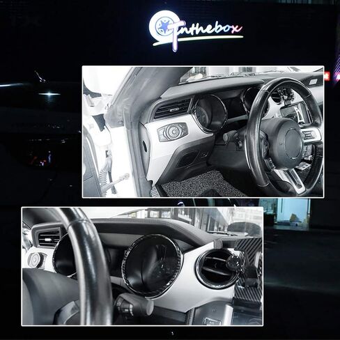 GTINTHEBOX Carbon Fiber Look Interior Dashboard Cover Edge Decoration Trim Ring Compatible with 2015-2019 Ford Mustang in Saudi Arabia