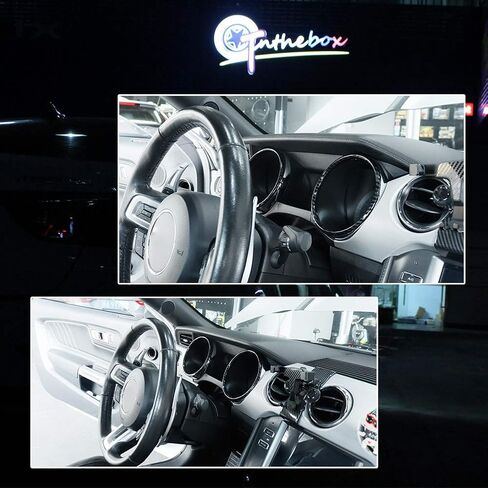 GTINTHEBOX Carbon Fiber Look Interior Dashboard Cover Edge Decoration Trim Ring Compatible with 2015-2019 Ford Mustang in Saudi Arabia