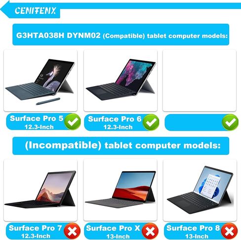استبدال بطارية G3HTA038H DYNM02 لبطارية Microsoft Surface Pro 5 موديل 1796، وبطارية Surface Pro 6 موديل 1807 12.3 بوصة (45Wh/7.57V/5940mAh) مع أدوات in Kuwait