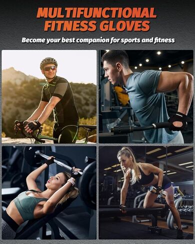 Workout Gloves for Men & Women - Gym Accessories for Weight Lifting & Training, Non-Slip, Breathable, Fingerless Design Fitness Gloves for Exercise, Cycling in Saudi Arabia