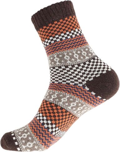 5 Pairs Men's Wool Socks Winter Warm Thick Knit Cabin Cozy Crew Socks in Saudi Arabia