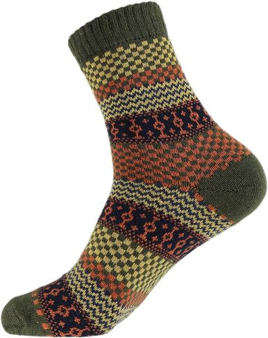 5 Pairs Men's Wool Socks Winter Warm Thick Knit Cabin Cozy Crew Socks in Saudi Arabia