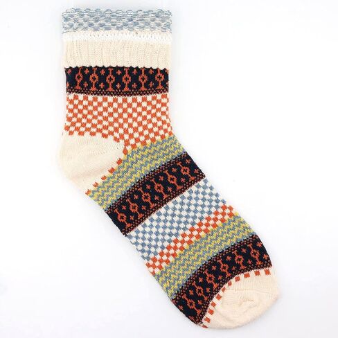 5 Pairs Men's Wool Socks Winter Warm Thick Knit Cabin Cozy Crew Socks in Saudi Arabia
