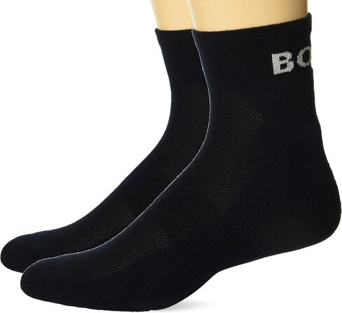 BOSS Men's 2-Pair Bold Logo Cotton Ankle Socks in Saudi Arabia