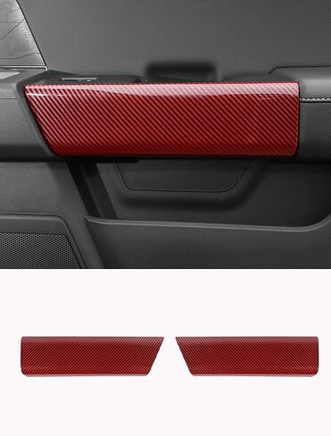 ملحقات داخلية من الخشب الأسود من Savadicar - غطاء مزخرف لمقابض الأبواب الخلفية لسيارة Ford F150 (2021 إلى الوقت الحاضر) - طقم ترقية الديكور الداخلي ذو النسيج الفاخر، مجموعة مكونة من قطعتين in Saudi Arabia