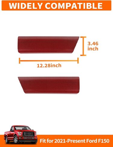ملحقات داخلية من الخشب الأسود من Savadicar - غطاء مزخرف لمقابض الأبواب الخلفية لسيارة Ford F150 (2021 إلى الوقت الحاضر) - طقم ترقية الديكور الداخلي ذو النسيج الفاخر، مجموعة مكونة من قطعتين in Saudi Arabia
