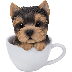 Pacific Giftware Adorable Teacup Pet Pals Puppy Collectible Figurine 5.75 Inches (Yorkie)