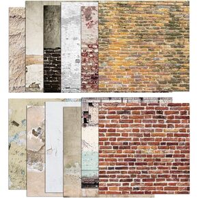 24 Sheets Vintage Scrapbook Paper Brick Wall Texture 6 x 6inch Pattern Paper Pack Collage Paper Making Background Paper Decorative Scrap Book Material for Card Making DIY Journal Photo Album Supplies