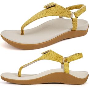 ERGOfoot Orthopedic Sandals for Women, Adjustable Thong Arch Support Flip Flops Stylish Dress Sandals for Standing All Day