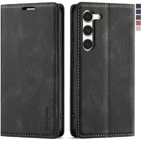 Samsung Galaxy S23 5G Case,Samsung Galaxy S23 5G Wallet Case with [RFID Blocking] Card Holder Kickstand Magnetic,Leather Flip Case Wallet for Samsung Galaxy S23 5G 6.1 Inch (Black)