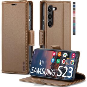 Samsung Galaxy S23 5G Case,Samsung Galaxy S23 5G Wallet Case with [RFID Blocking] Card Holder Kickstand Magnetic,Leather Flip Case Wallet for Samsung Galaxy S23 5G 6.1 Inch (Black)