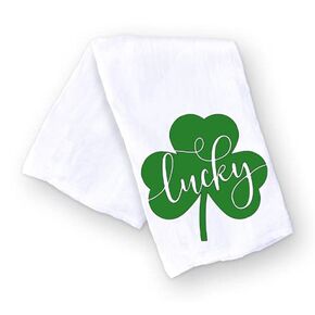 Handmade St Patricks Day Kitchen Towels - Luck of the Irish - 100% Cotton St Patricks Day Dish Towels for Kitchen-Bathroom - 28x29 Inch Perfect Housewarming Gifts for Seasonal-Irish Home Decorations