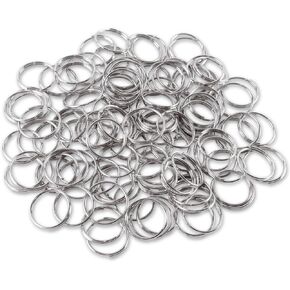 1" (25mm) Nickel Plated Silver Steel Round Edged Split Circular Keychain Ring Clips for Car Home Keys Organization, Arts & Crafts, Lanyards (200)