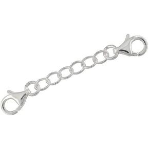 Sterling Silver Double Lobster Clasp Connector Extender Safety Chain, 1.5"