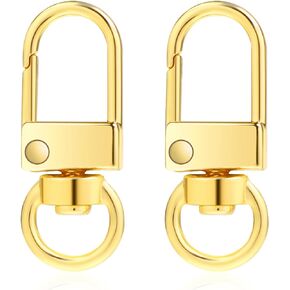 2 Pcs Swivel Lobster Clasp Swivel Snap Hook Clasps Lanyard Clasp Key Chain Clips Rotating Dog Buckle Hardware Accessories Snap Hooks Metal Spring Keychain Hook for Handbag Jewelry Making Light Gold