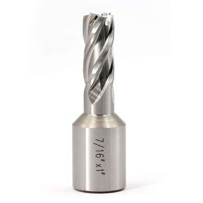 Annular Cutter JESTUOUS 3/4 Inch Weldon Shank 7/16 Cutting Diameter 1 Cutting Depth with Two-Flat HSS Kit for Magnetic Drill Press,1 Piece